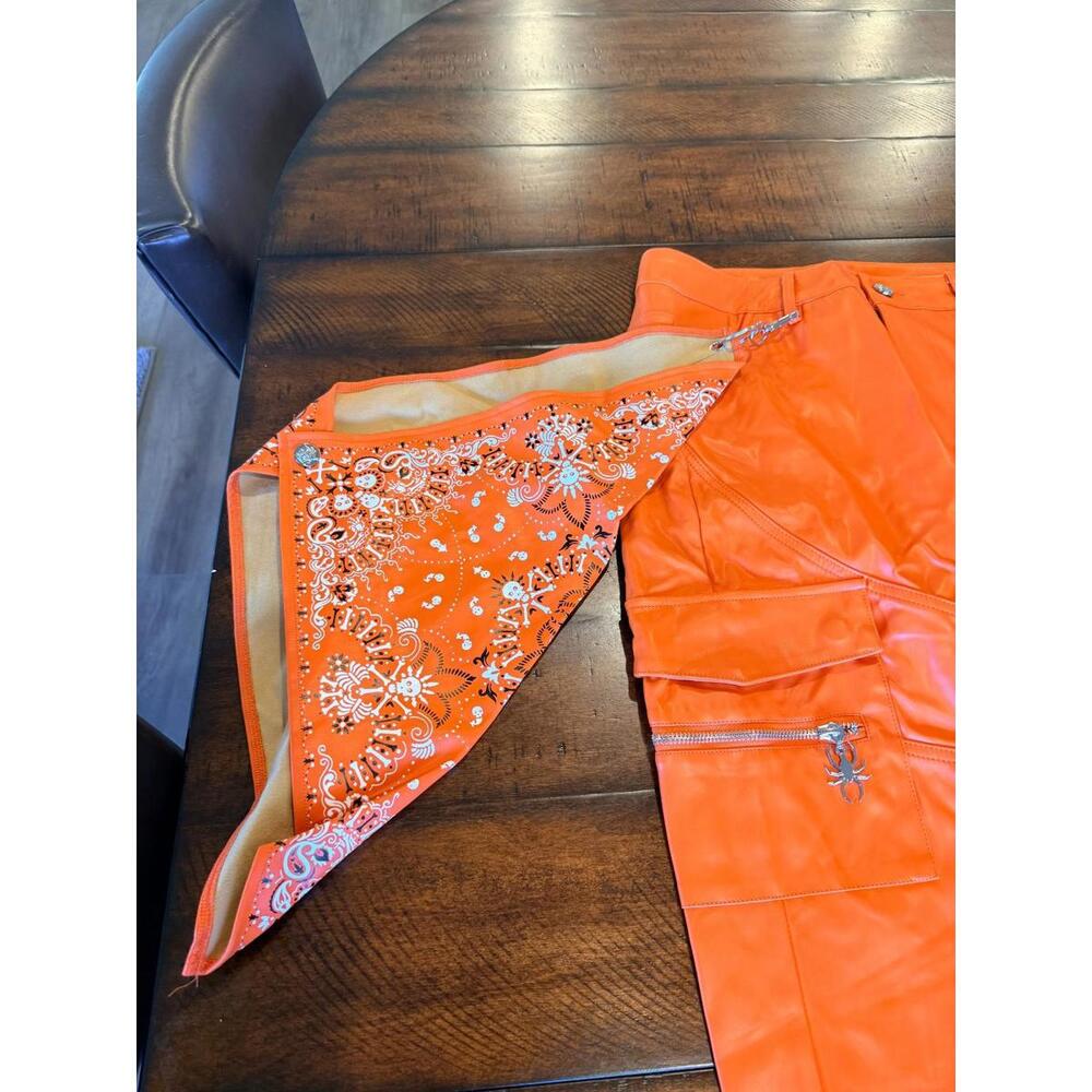 Guapi Pants Mens Orange Dead or Alive Limited Edition Spider Zipper Buckle 30 - Picture 11 of 15